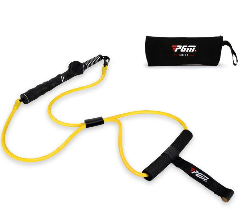 Yellow latex swing tensioner with safety door buckle and carry bag for posture training