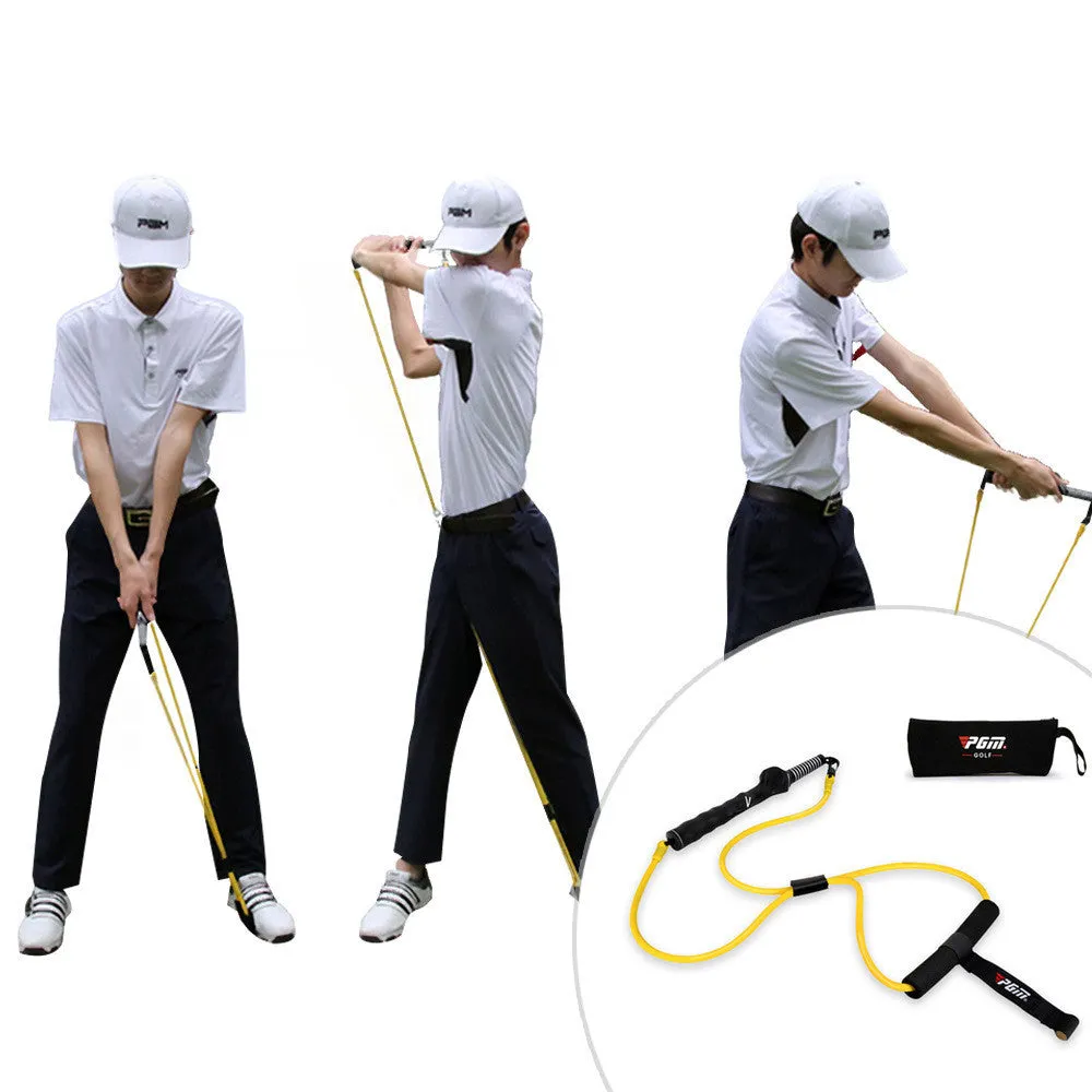 Yellow latex swing tensioner with safety door buckle and carry bag for posture training