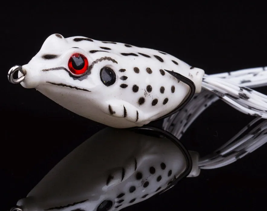 ABS plastic frog fishing bait in multiple colours for topwater fishing over weeds