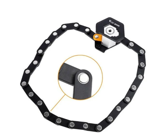 Steel chain folding lock for bicycle motorcycle security 725g modern simple style