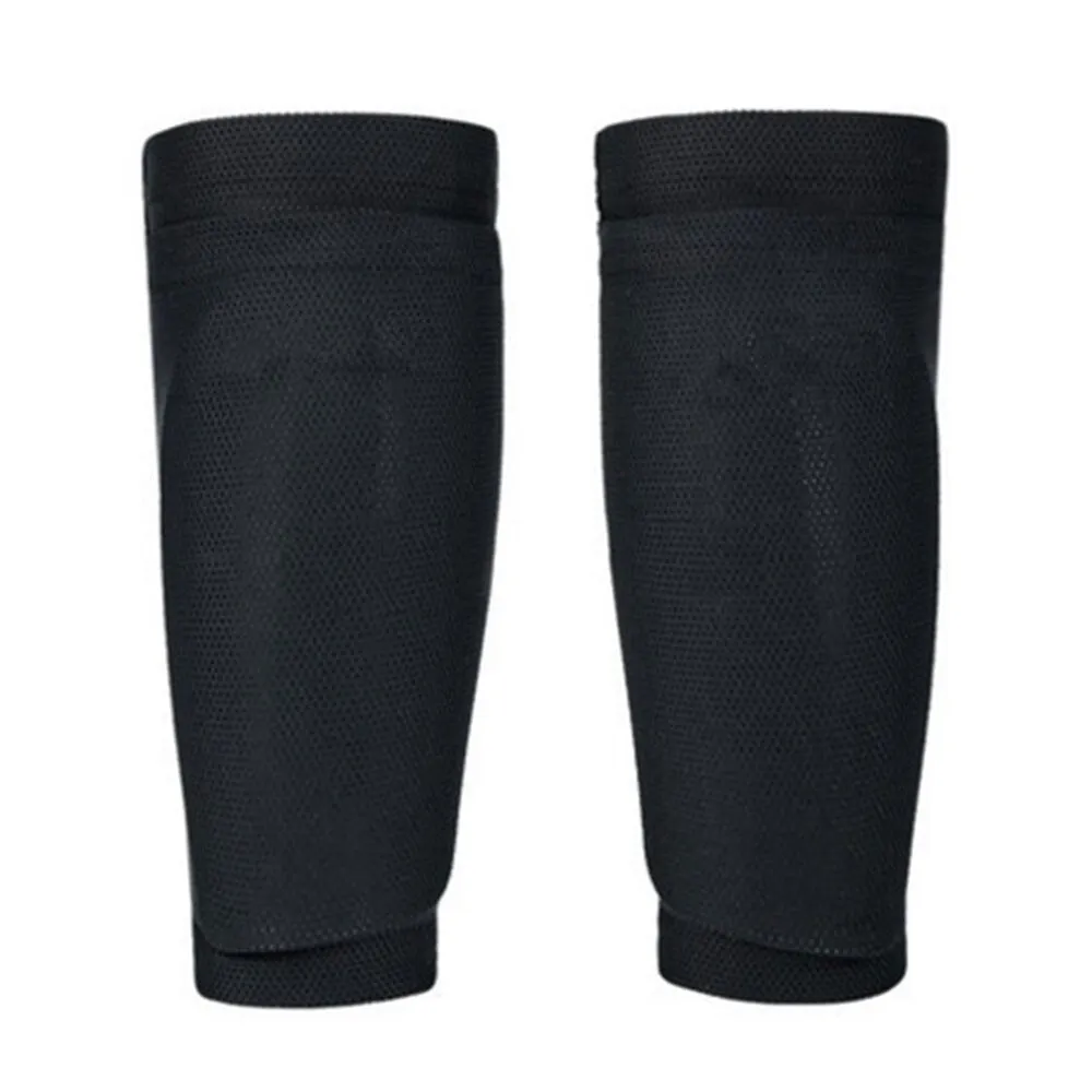 Football flapper leg guard 22cm breathable fabric shin pad black colour pair