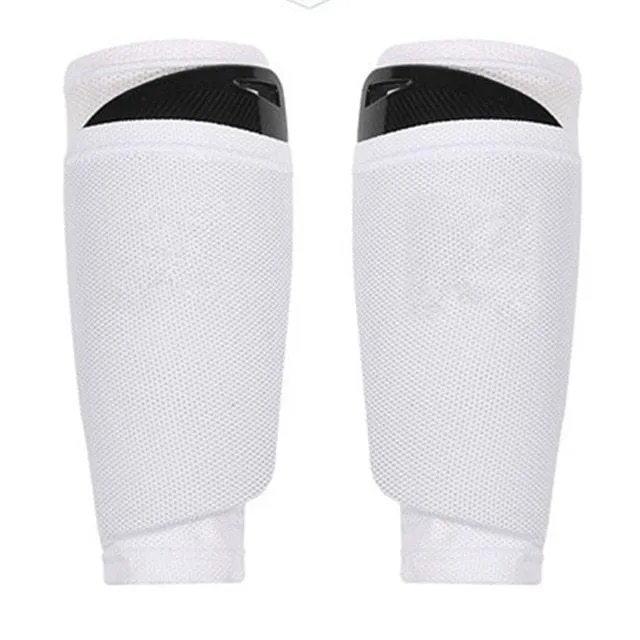 Football flapper leg guard 22cm breathable fabric shin pad black colour pair