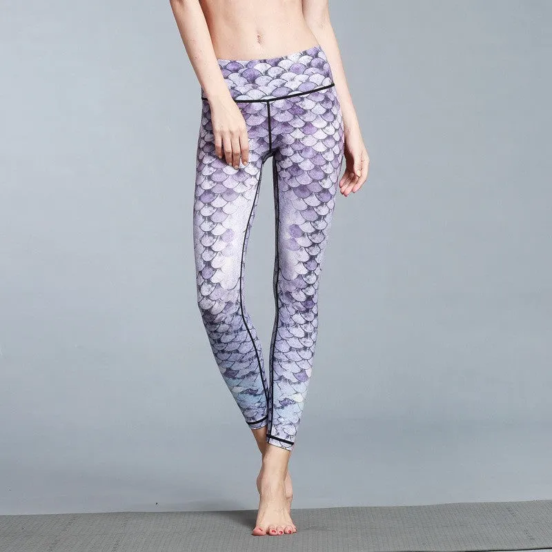 Women's outdoor sport yoga printed leggings in high-stretch fabric, multiple colour options, size S-XL