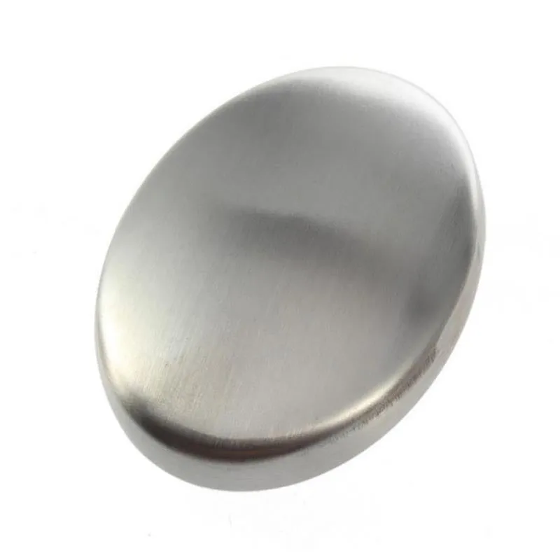 Set of three silver stainless steel deodorant soap bars each 6.2x4.2 cm in OPP packaging