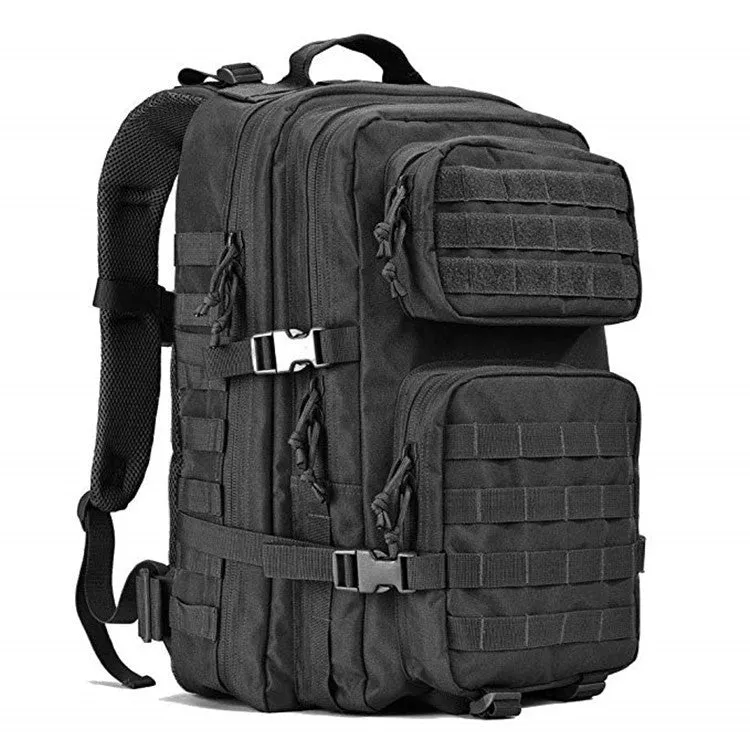 Sports Outdoor Fan Army Tactical Backpack 45L MOLLE Camouflage Backpack Black