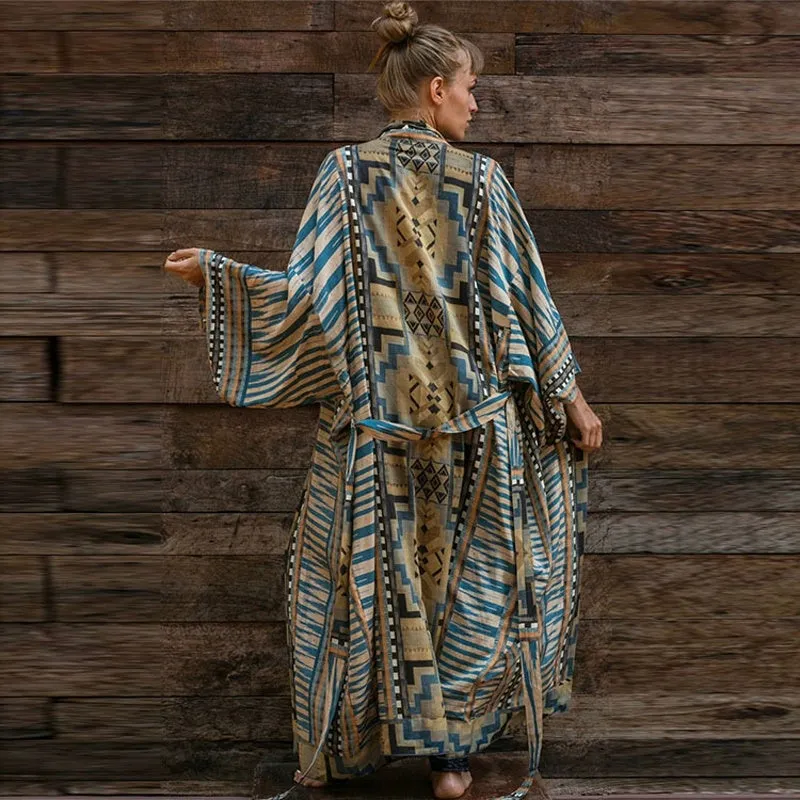 Women's cotton printed beach cover up one size summer dress