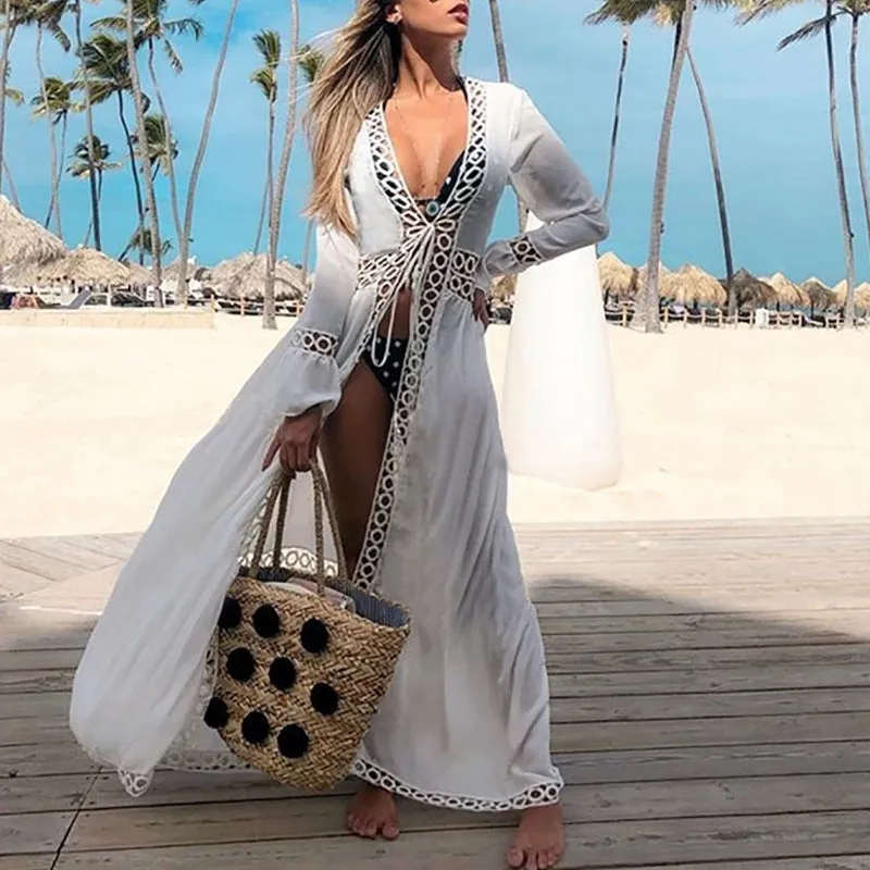 Women's cotton printed beach cover up one size summer dress