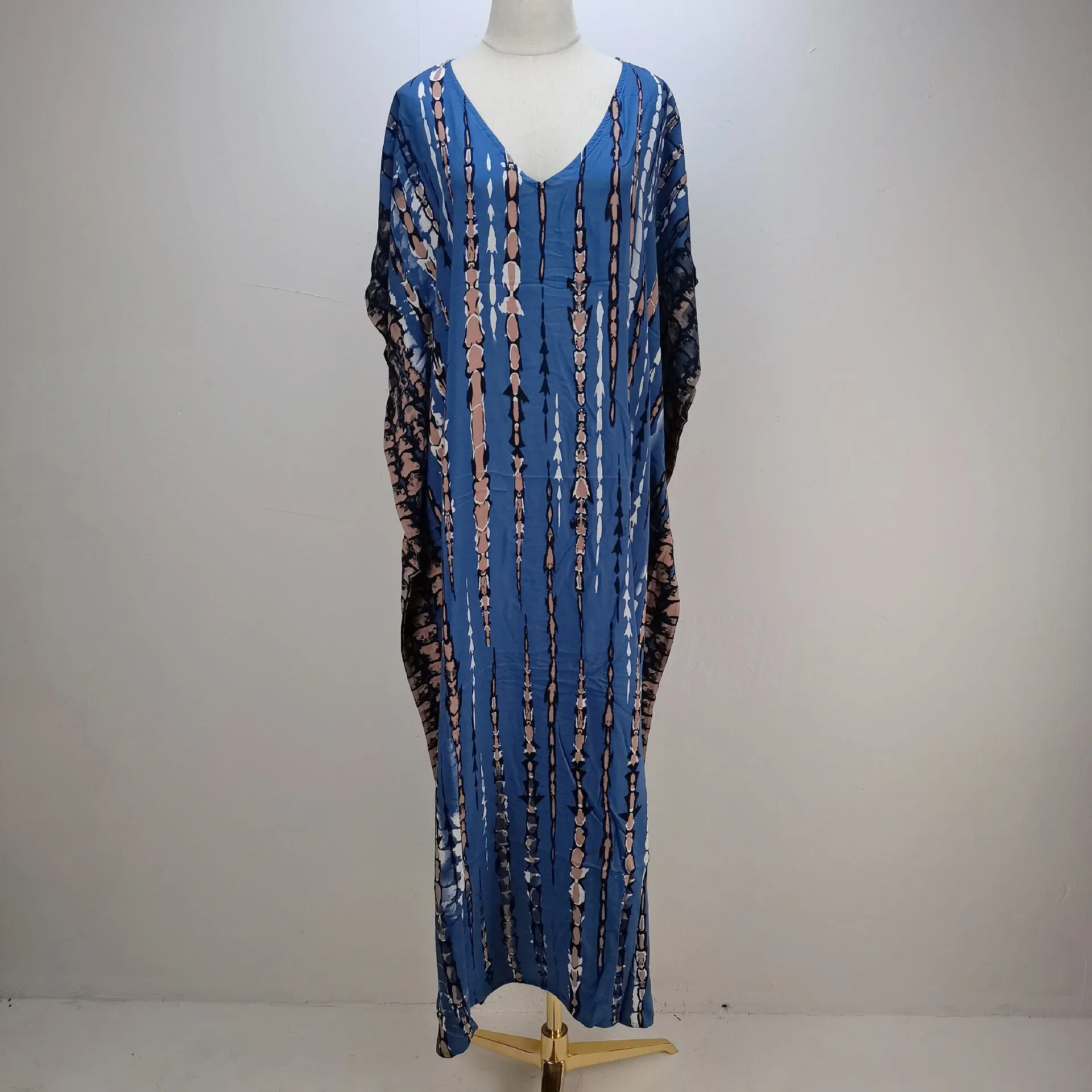 Women's cotton printed beach cover up one size summer dress