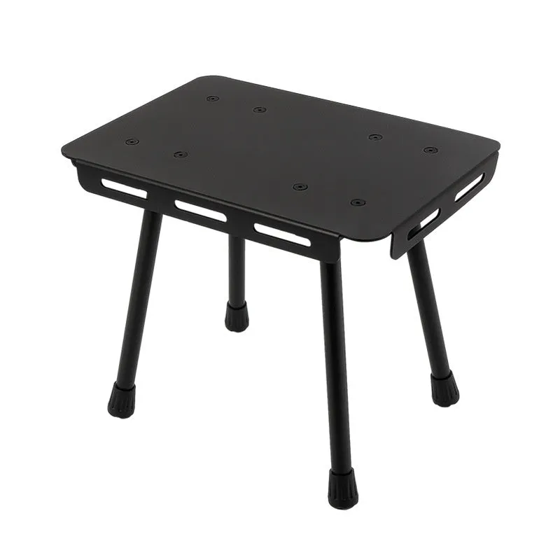 CLS aluminium dual-use folding camping stool shown in beige, converted into a small raised side table.