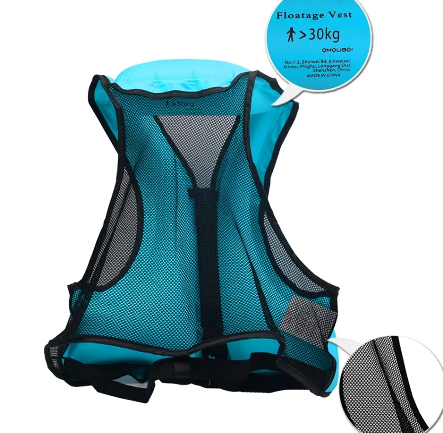 Adult life vest in bright orange with webbing strap, zipper, and breathable mesh back