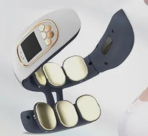 Multi-function intelligent neck cervical massager with U-shaped white body and remote control