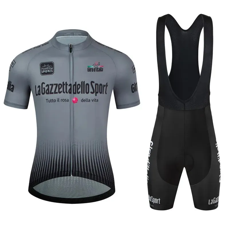 Short sleeve cycling suit in a colour option, made from quick-dry polyester fabric for summer riding.
