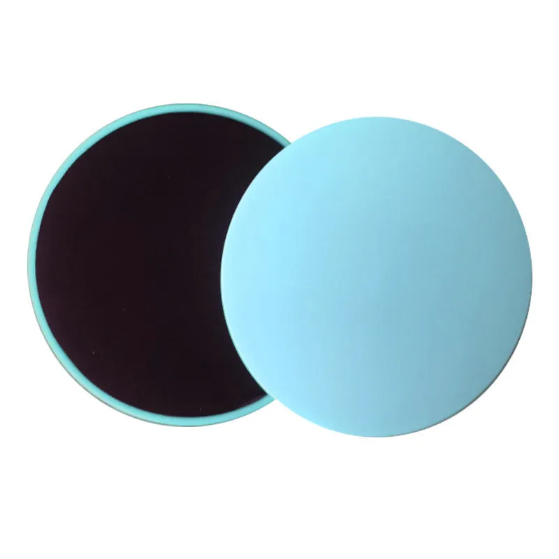 Set of five colour sliding discs for core training on wood carpet and tile floors