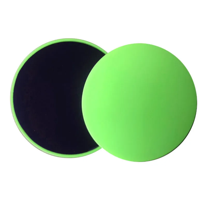 Set of five colour sliding discs for core training on wood carpet and tile floors