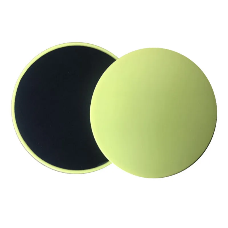 Set of five colour sliding discs for core training on wood carpet and tile floors