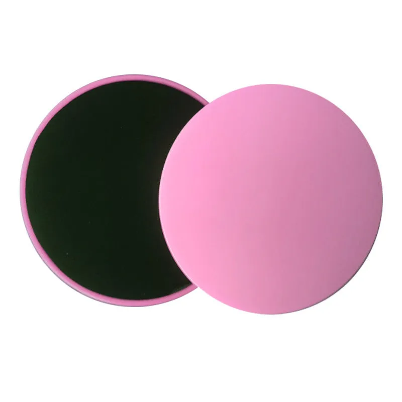 Set of five colour sliding discs for core training on wood carpet and tile floors