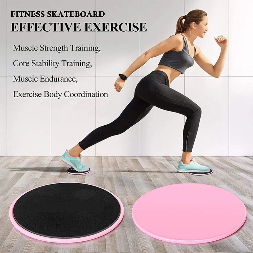 Set of five colour sliding discs for core training on wood carpet and tile floors