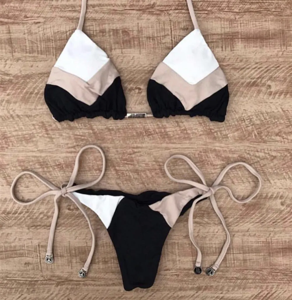 Floral print bikini with steel support and chest pad in black, side view showing padded cups