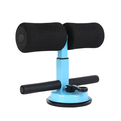 Sit-up auxiliary home fitness equipment abdominal muscle clamp in black with foam padding on a mat