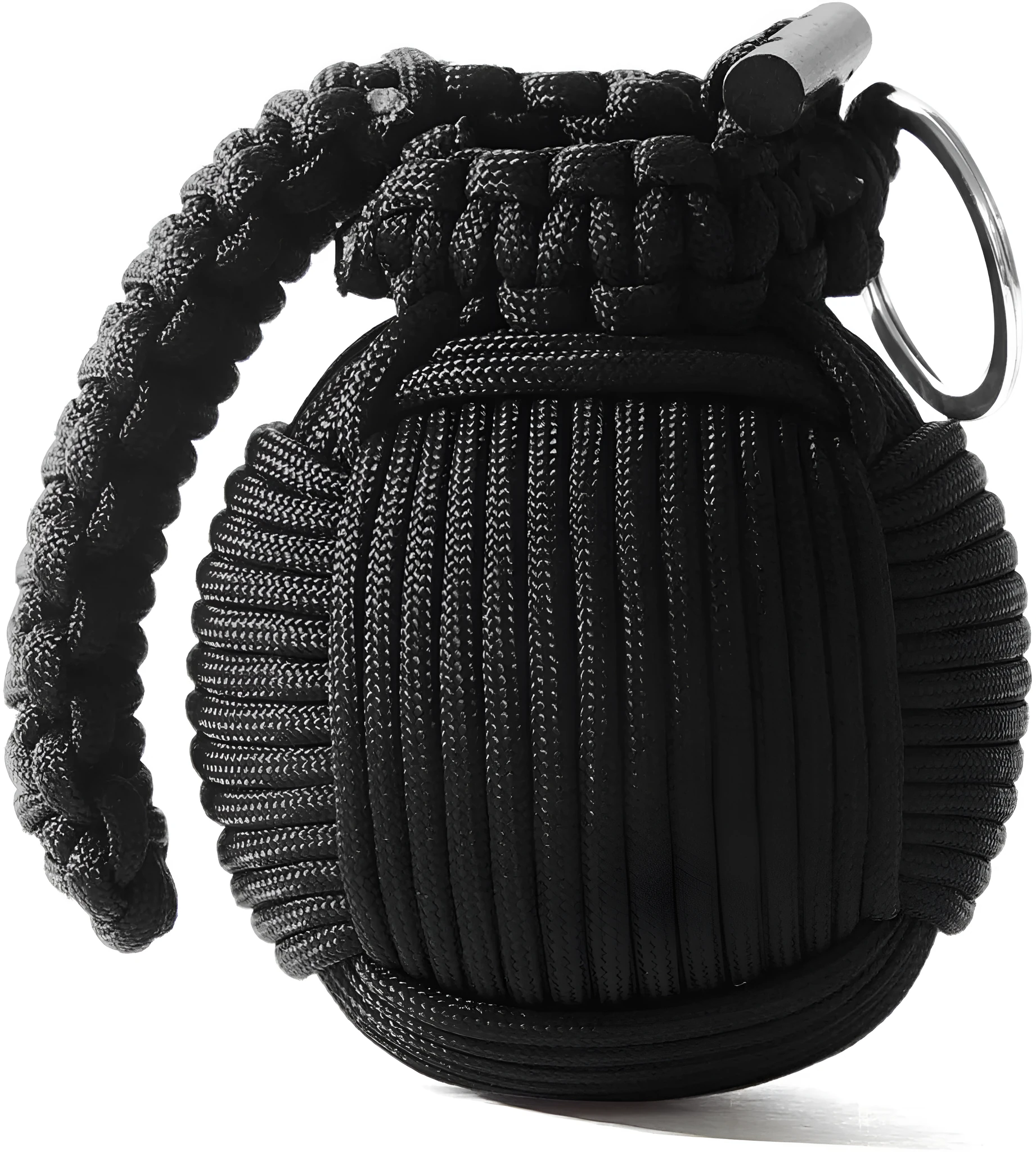 Outdoor survival tool tactical pack in black with seven core umbrella rope and 9cm compact size