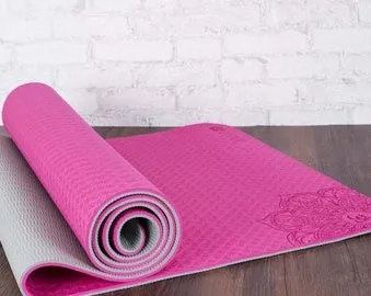 Two-colour TPE non-slip yoga mat 183x61cm 6mm eco-friendly fitness mat with excellent resilience
