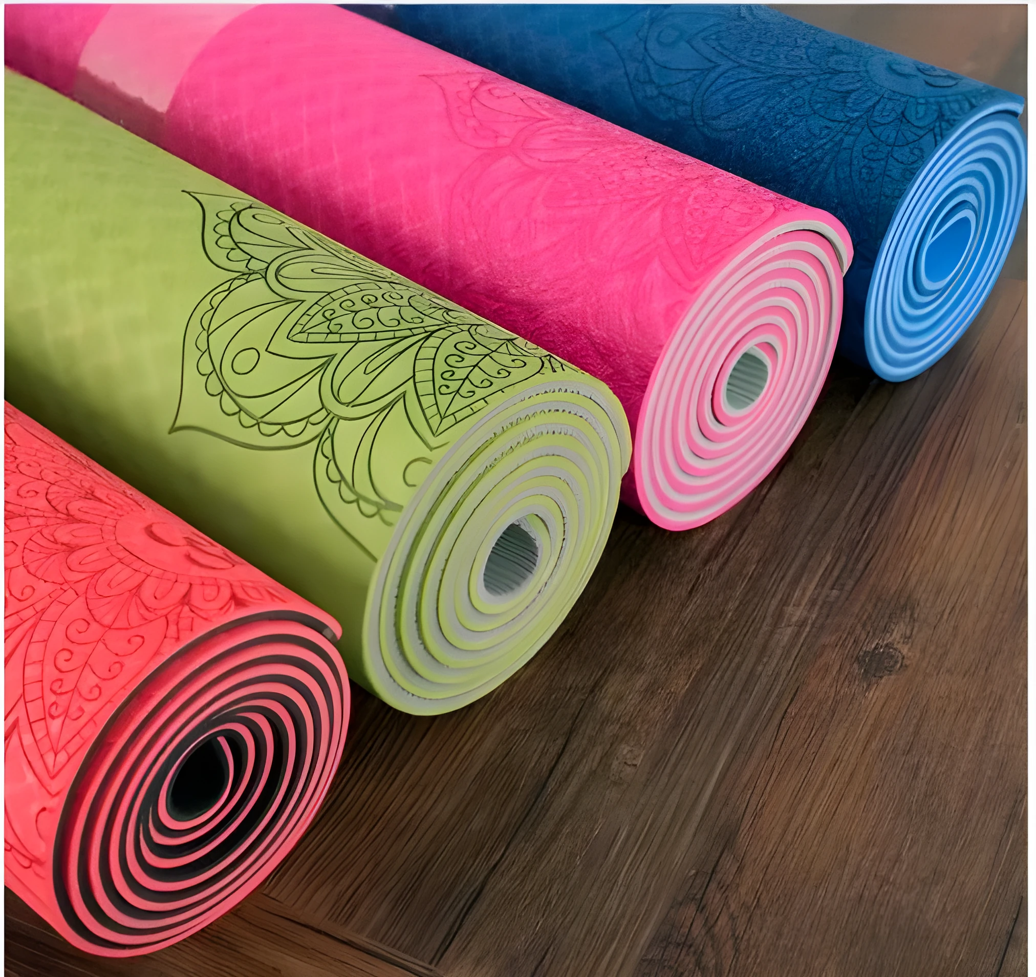Two-colour TPE non-slip yoga mat 183x61cm 6mm eco-friendly fitness mat with excellent resilience