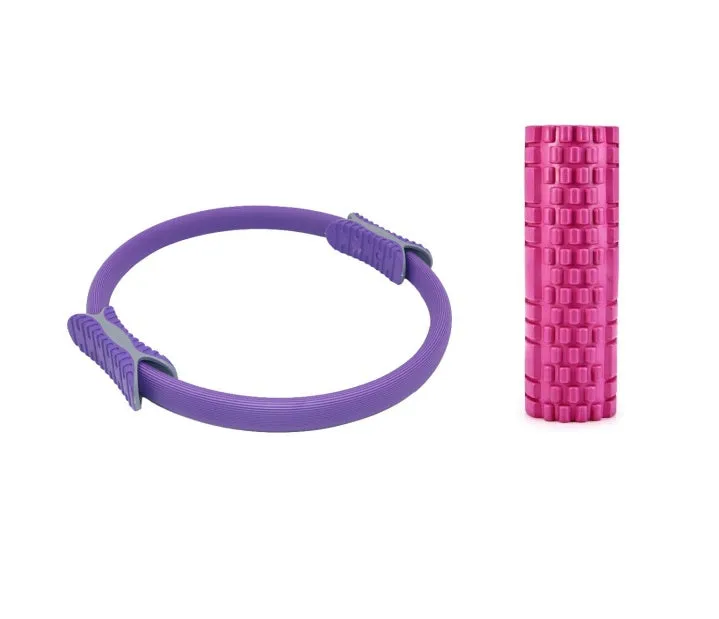 Purple fitness magic circle foam roller 38cm diameter 3.5cm thick FRP material