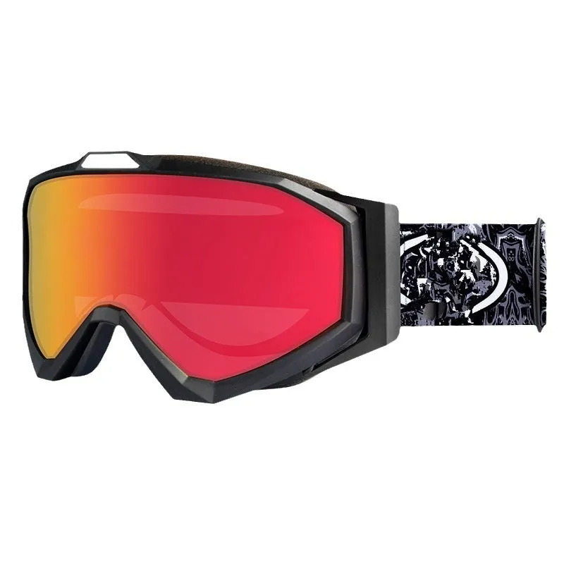 Motorcycle goggles with double layer anti-fog construction in TPU material with storage cloth bag