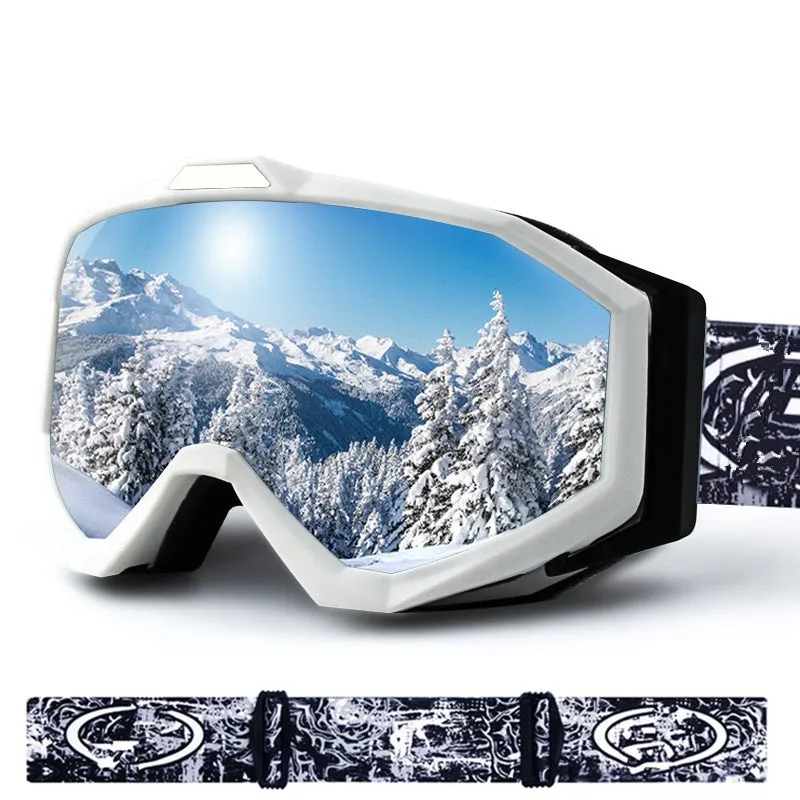 Motorcycle goggles with double layer anti-fog construction in TPU material with storage cloth bag
