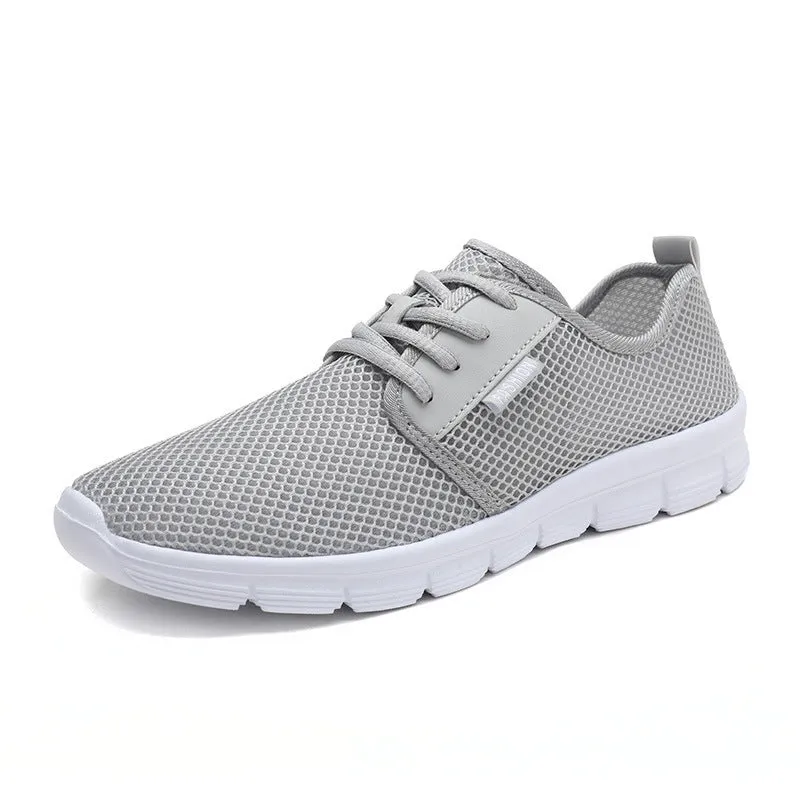 Men's casual running shoes with mesh upper and MD sole in black colour option for summer sportswear