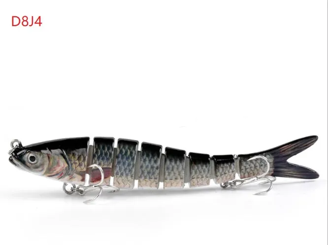 14cm ABS fishing lure with 8-segment body and realistic 3D eyes