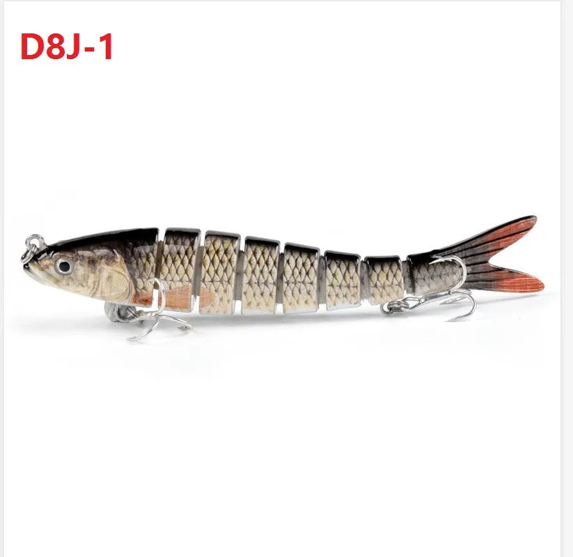 14cm ABS fishing lure with 8-segment body and realistic 3D eyes