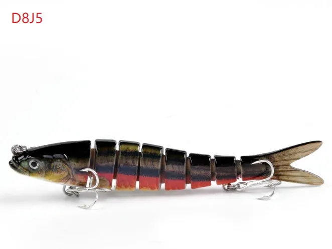 14cm ABS fishing lure with 8-segment body and realistic 3D eyes