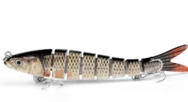 14cm ABS fishing lure with 8-segment body and realistic 3D eyes