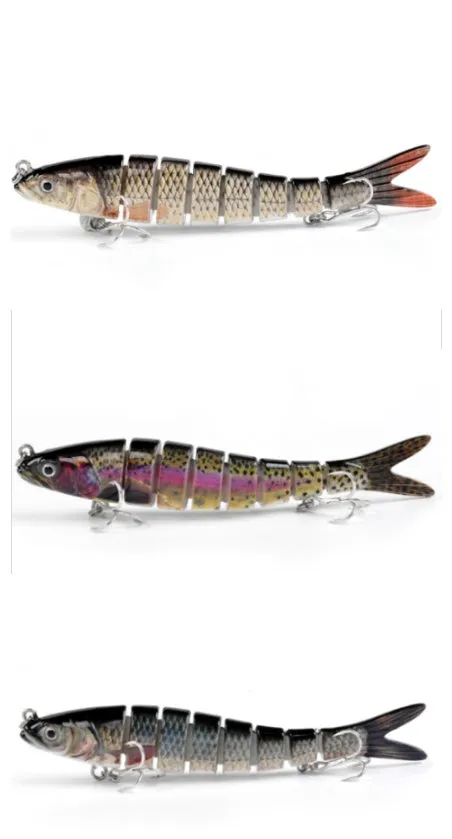 14cm ABS fishing lure with 8-segment body and realistic 3D eyes
