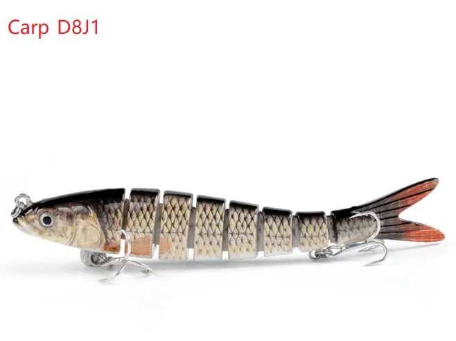14cm ABS fishing lure with 8-segment body and realistic 3D eyes
