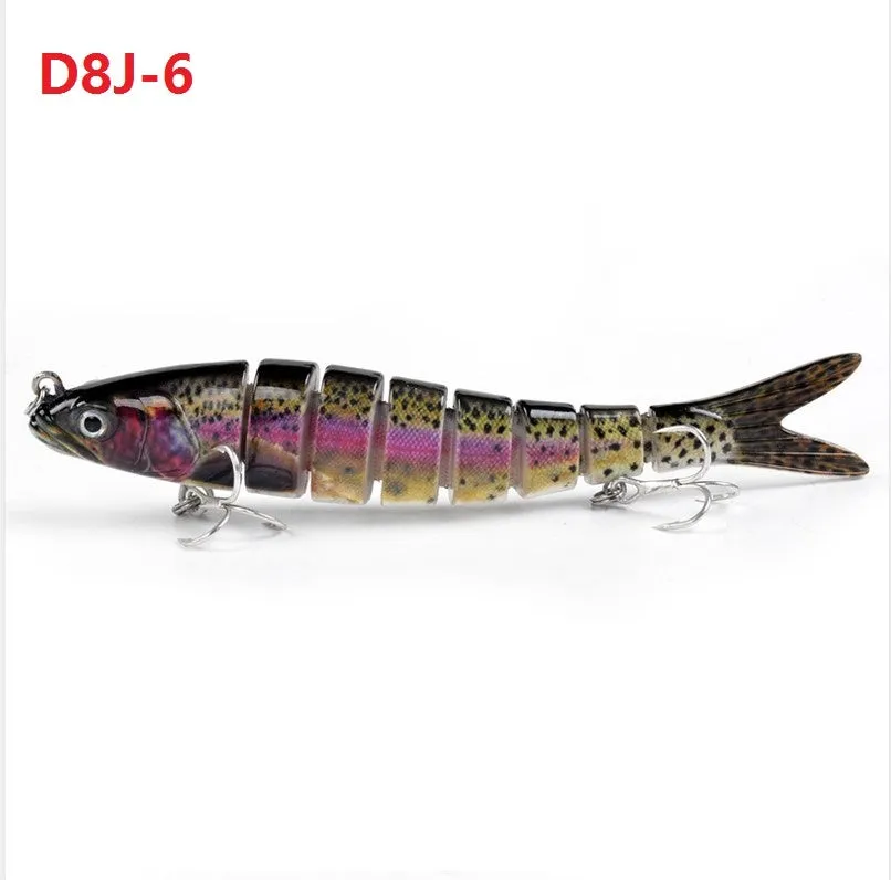 14cm ABS fishing lure with 8-segment body and realistic 3D eyes