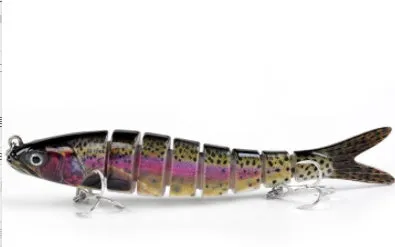 14cm ABS fishing lure with 8-segment body and realistic 3D eyes