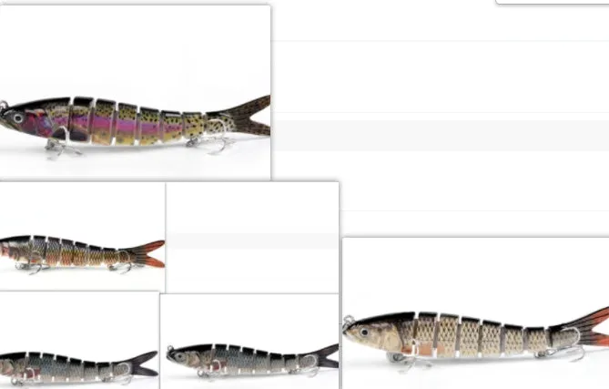 14cm ABS fishing lure with 8-segment body and realistic 3D eyes