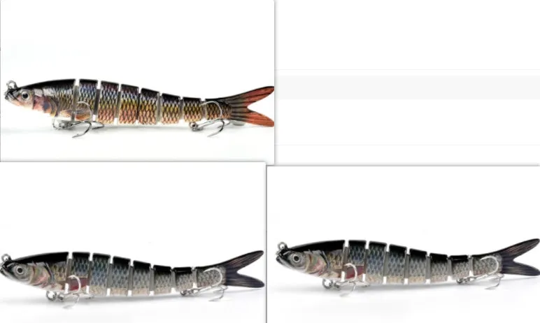 14cm ABS fishing lure with 8-segment body and realistic 3D eyes