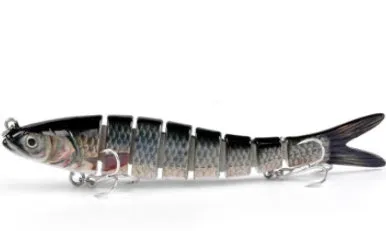 14cm ABS fishing lure with 8-segment body and realistic 3D eyes