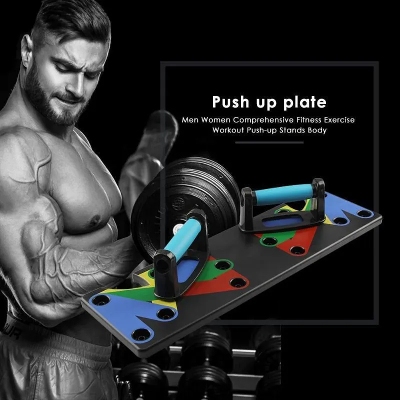 Power Press Push Up Board Nine System in ABS plastic with colour-coded positions for chest, shoulders, back and triceps
