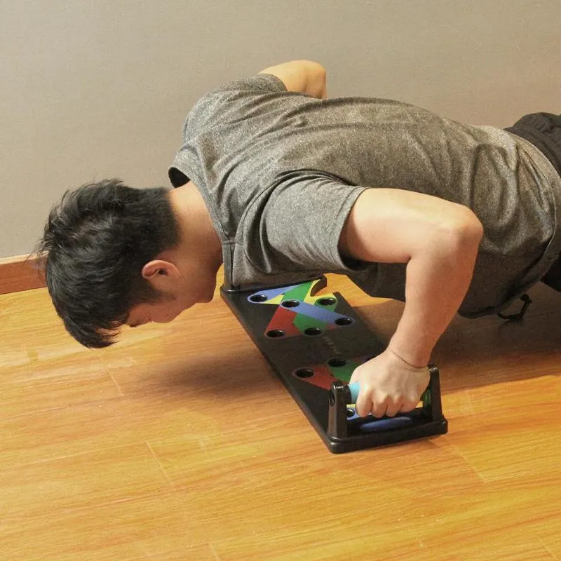 Power Press Push Up Board Nine System in ABS plastic with colour-coded positions for chest, shoulders, back and triceps