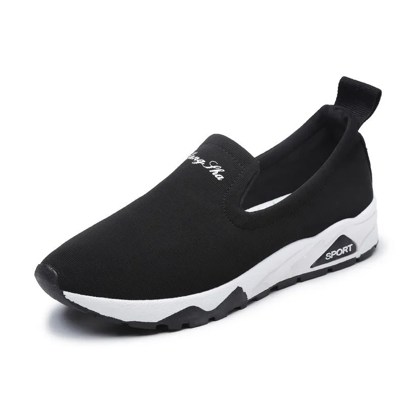 Women canvas shoes with super high heel, leather and fabric upper, low-top slip-on design, in white