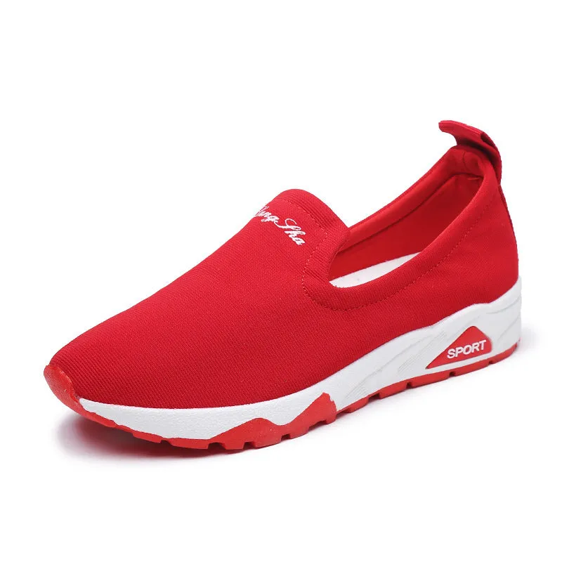 Women canvas shoes with super high heel, leather and fabric upper, low-top slip-on design, in white