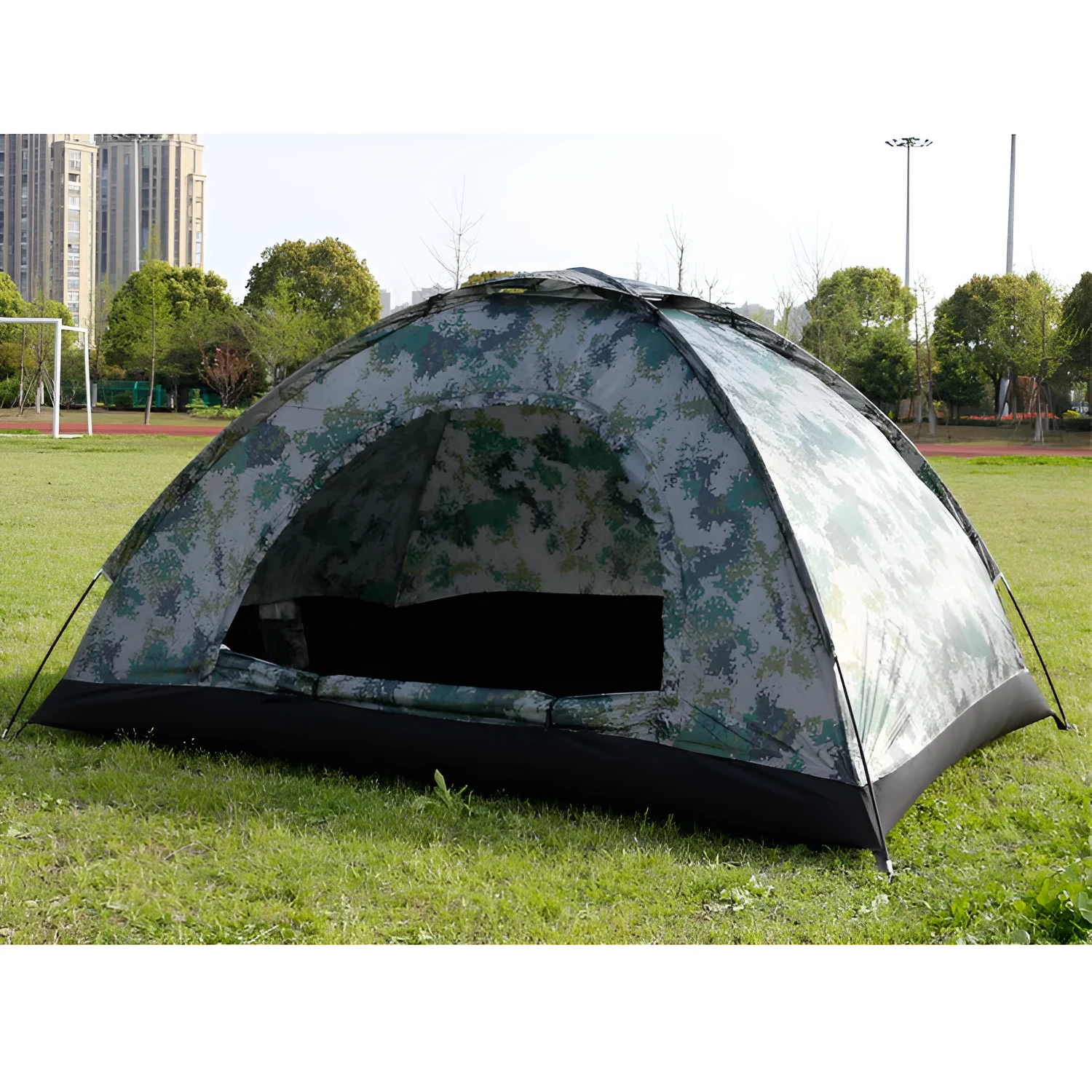 Outdoor travel tent 3-4 people camouflage mountaineering tent beach camping tent digital camouflage manual single layer