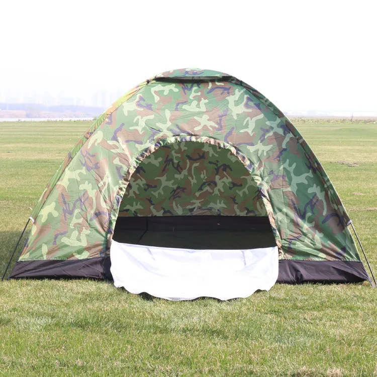 Outdoor travel tent 3-4 people camouflage mountaineering tent beach camping tent digital camouflage manual single layer