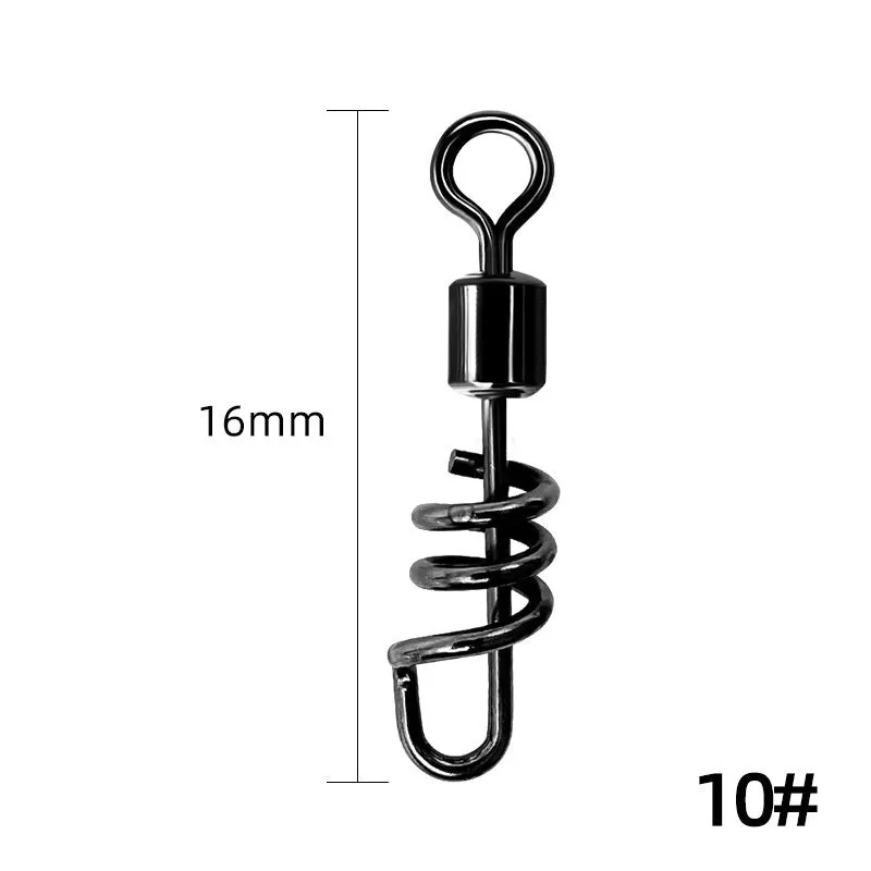 Stainless steel fishing swivel connector with 8-shaped ring design for quick terminal tackle attachment