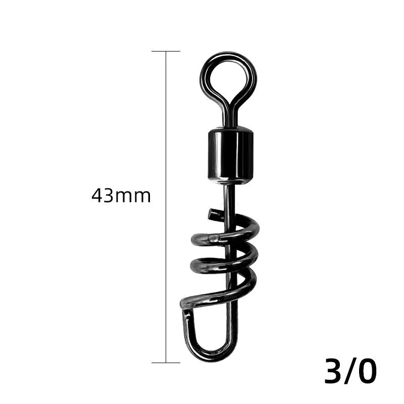 Stainless steel fishing swivel connector with 8-shaped ring design for quick terminal tackle attachment