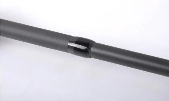 Carbon telescopic fishing rod with matte coating and stable reel seat, collapsed view